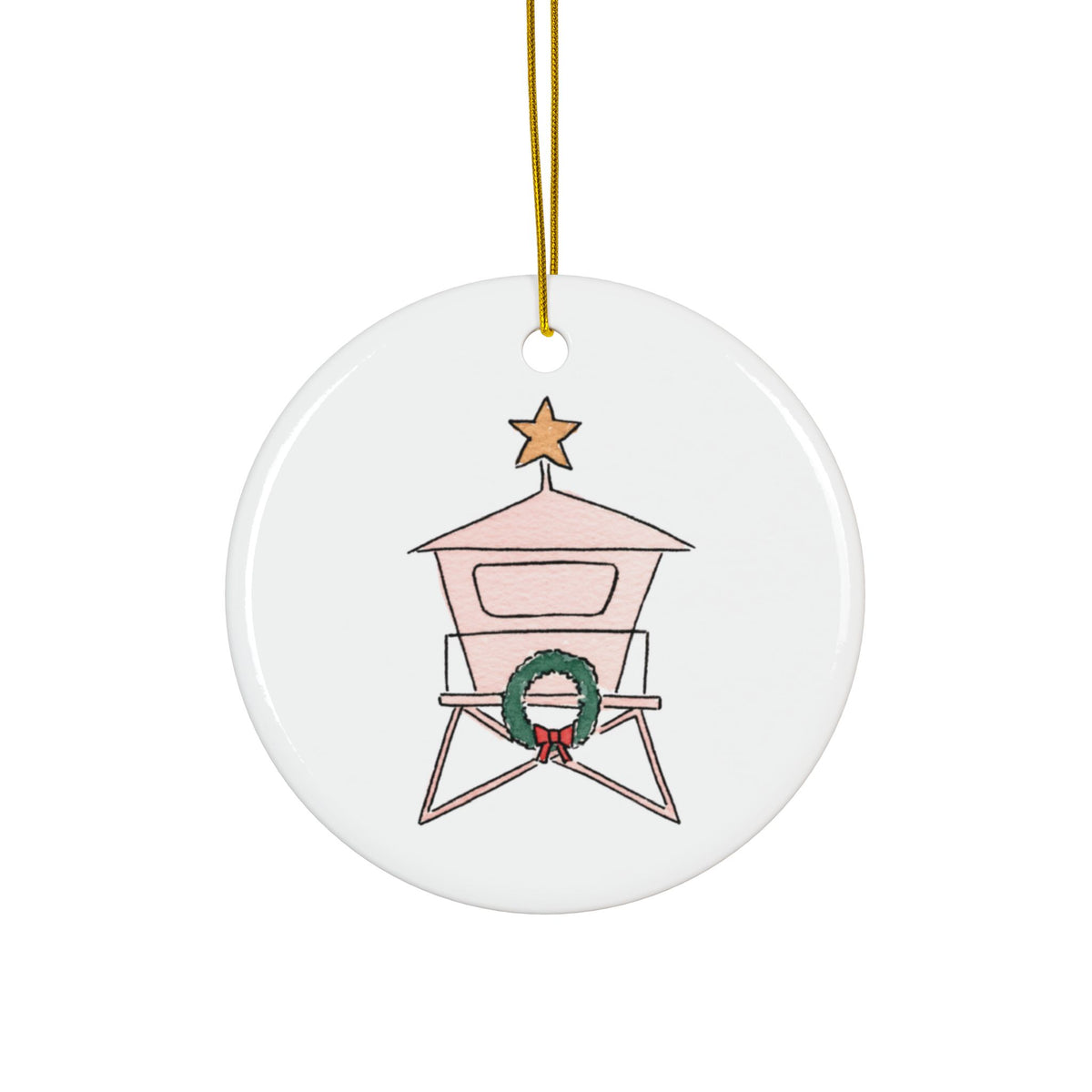 Lifeguard Tower Ceramic Ornament