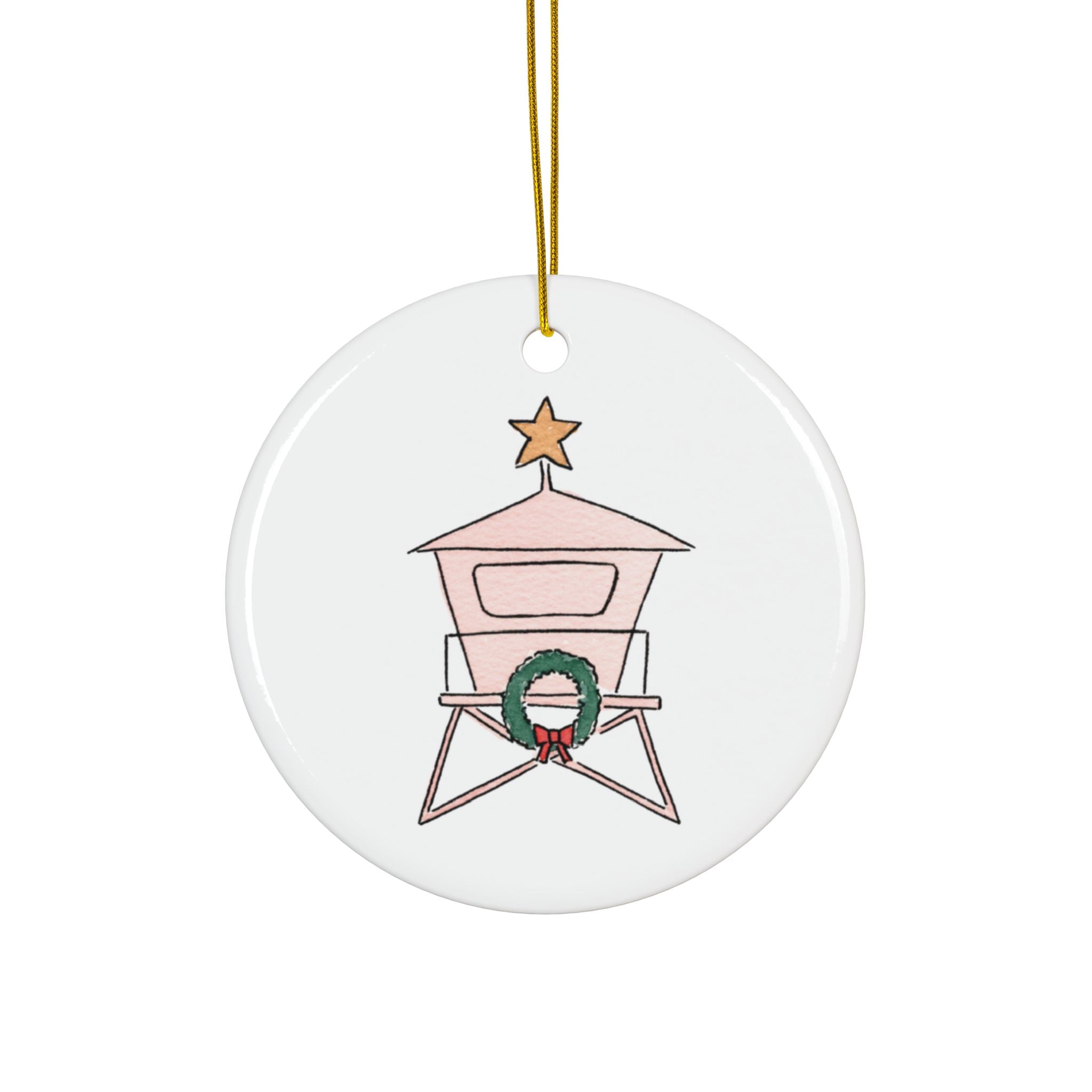 Lifeguard Tower Ceramic Ornament