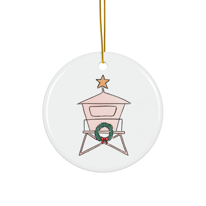 Lifeguard Tower Ceramic Ornament