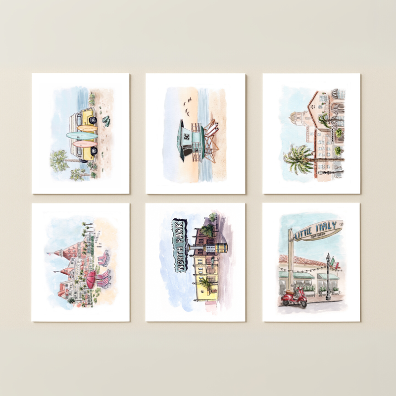 Southern California Greeting Card Box Set - Watercolor Art