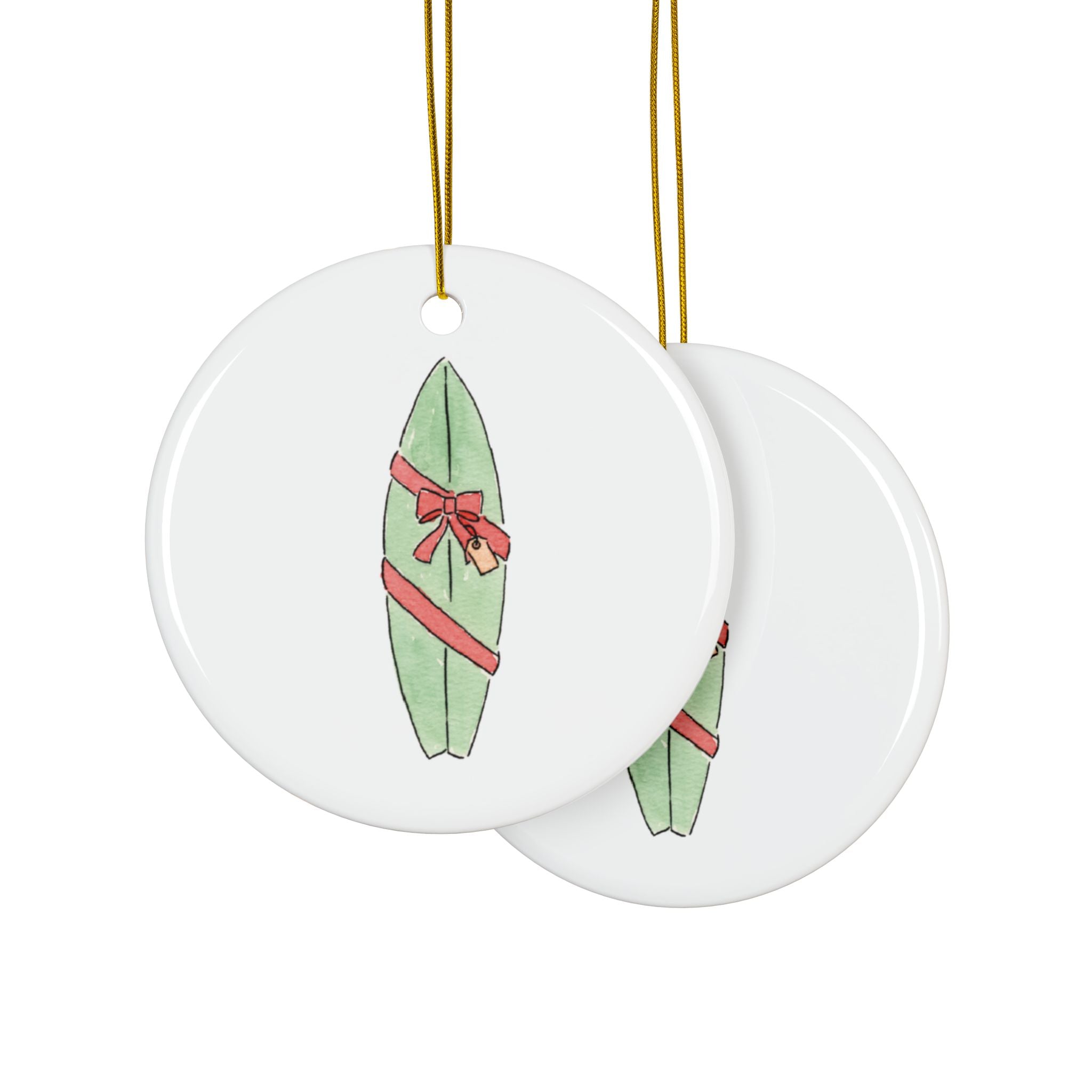 Surfboard Gift Ceramic Ornament