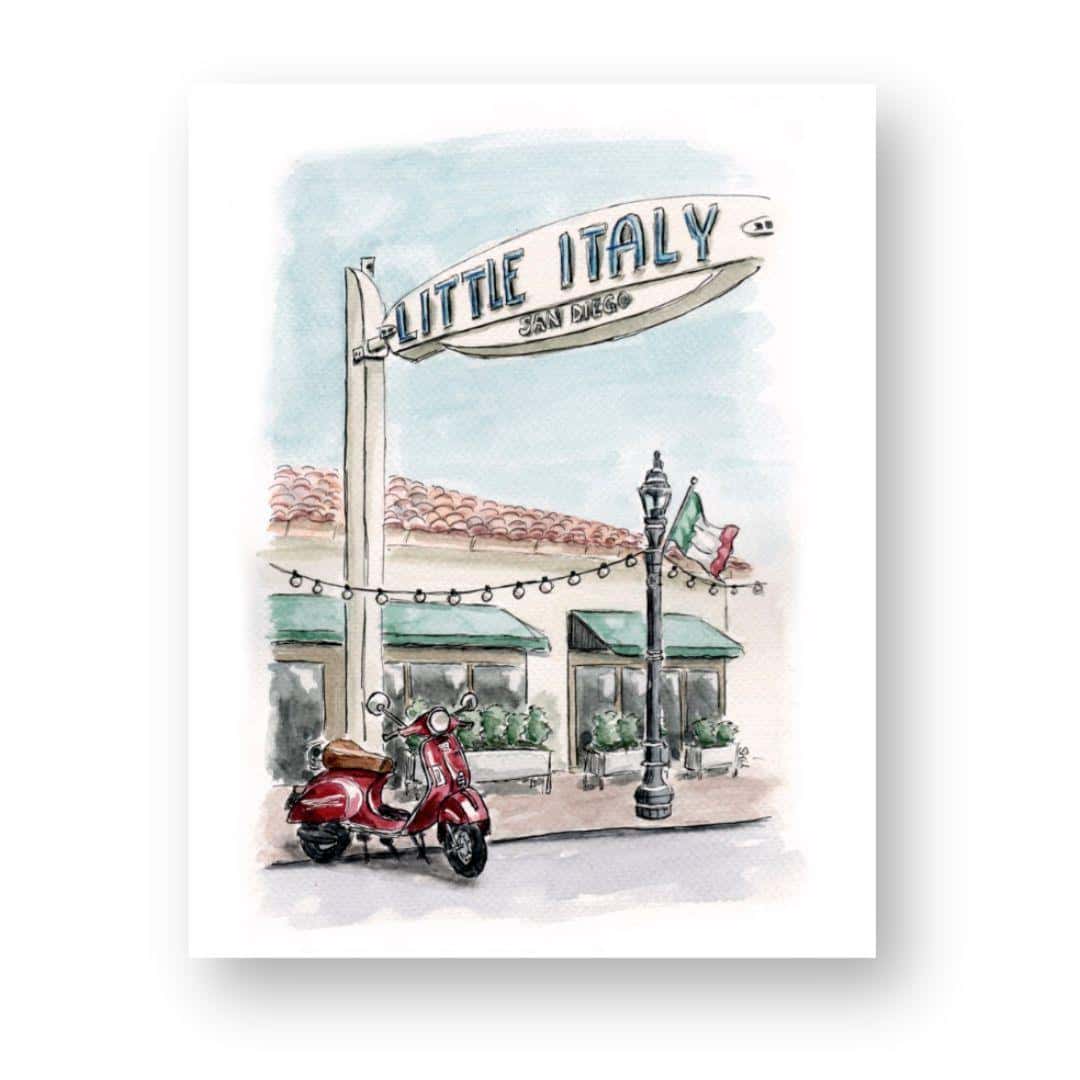 Vespa Dreams in Little Italy Art Print