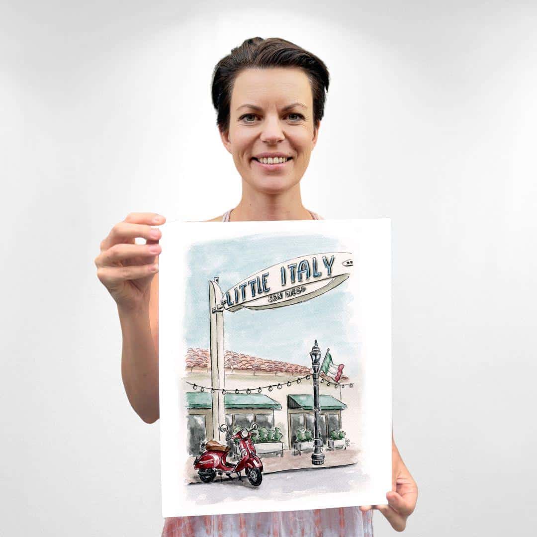 Vespa Dreams in Little Italy Art Print